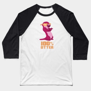 100% Otter Pink Baseball T-Shirt